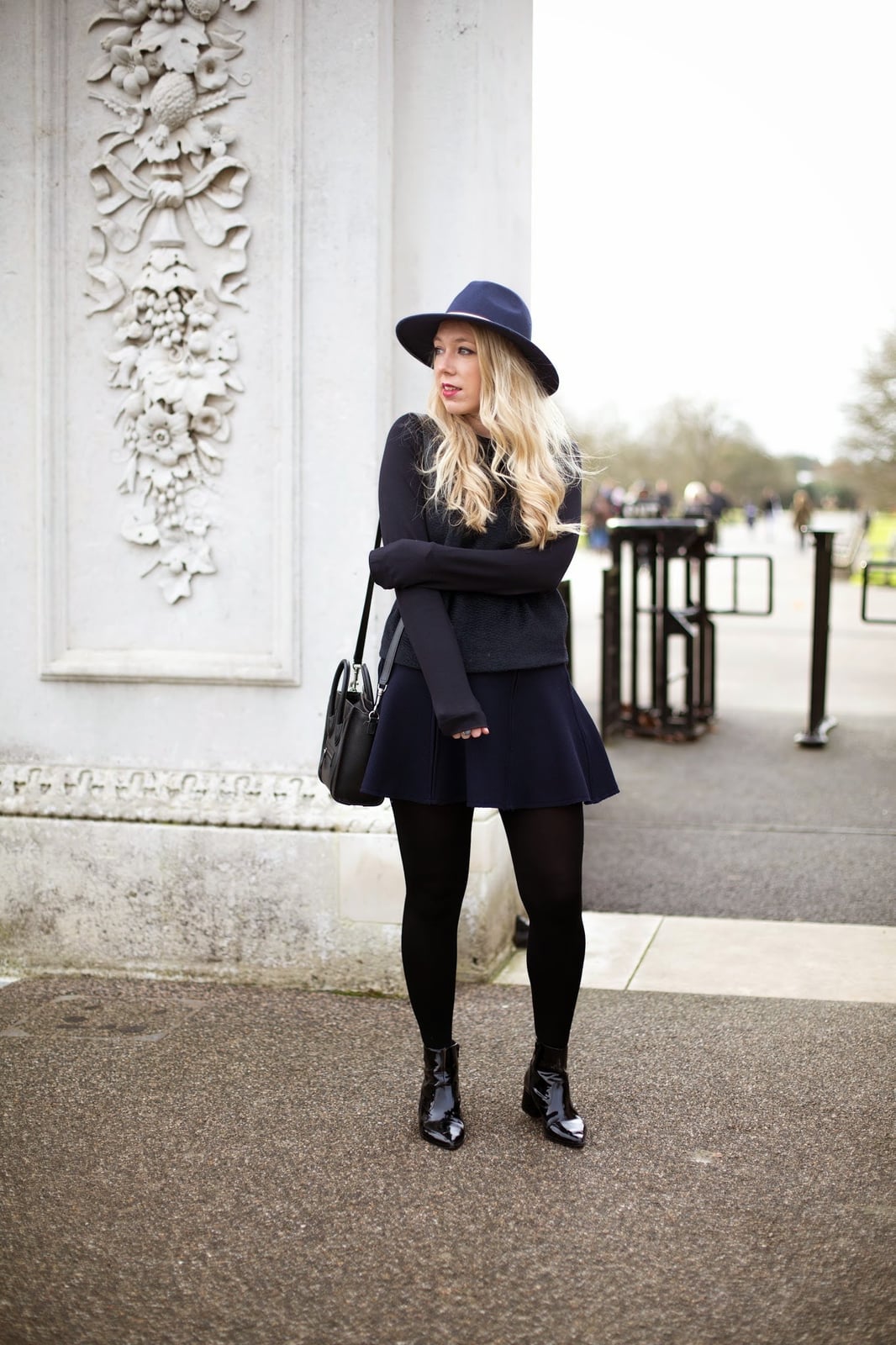 Navy Blue Knit Top And Mini Skirt Set — Trendy Navy Blue Outfits