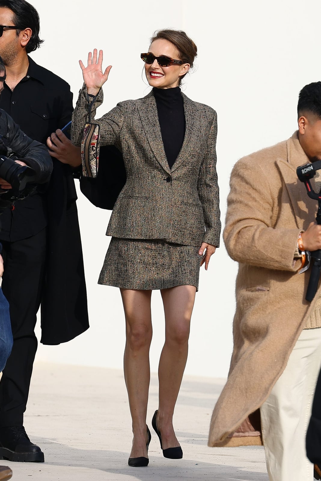 Tweed Suit with Black Turtleneck and Mini Skirt Tweed Suit with Black Turtleneck and Mini Skirt — Trendy Office Siren Outfits
