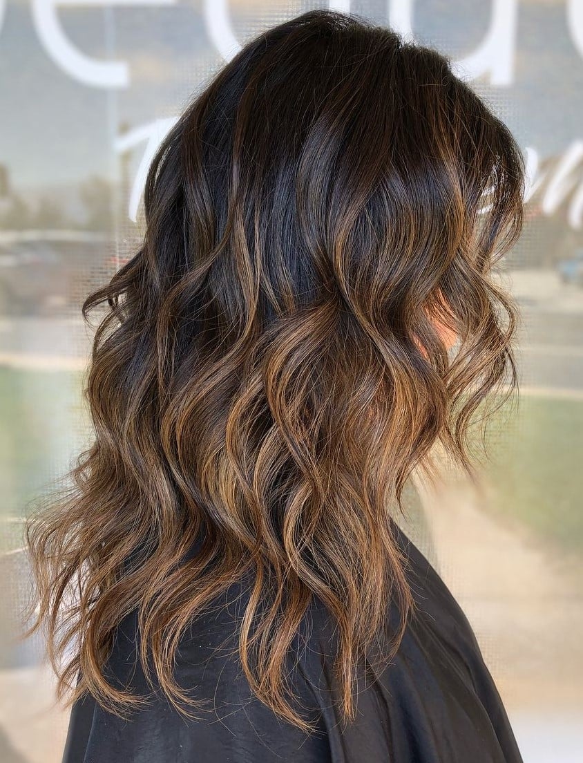 Mid-Back Length Dark Brown To Warm Blonde Ombre Mid-Back Length Dark Brown To Warm Blonde Ombre — Trendy Ombre Hair Color