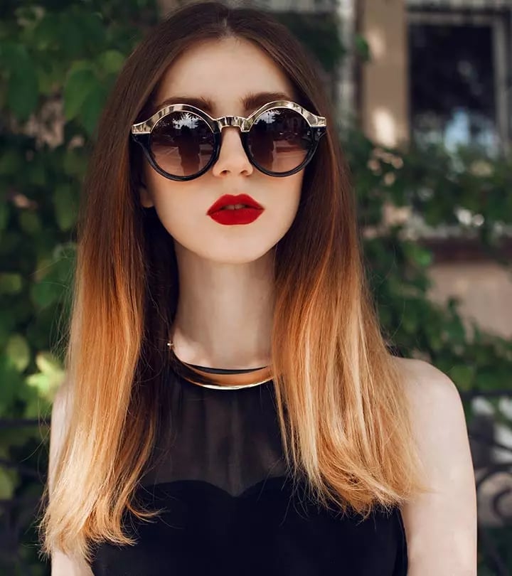 Mid-Back Length Dark Brown To Blonde Ombre, Close-Up Take Mid-Back Length Dark Brown To Blonde Ombre, Close-Up Take — Trendy Ombre Hair Color