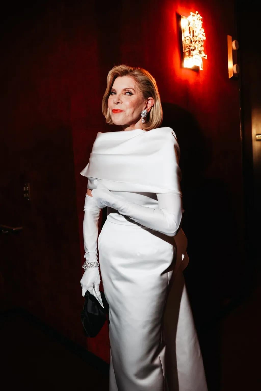 White Satin Off-the-Shoulder Gown With Long Opera, Close-Up Take White Satin Off-the-Shoulder Gown With Long Opera, Close-Up Take — Trendy Opera Outfits