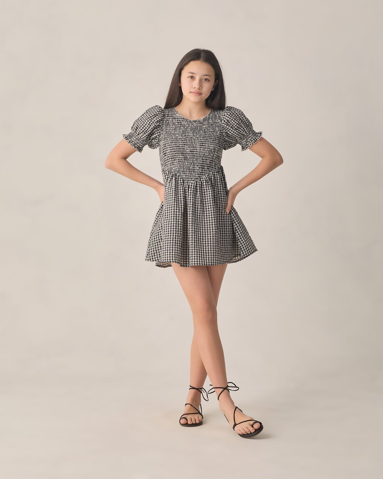 Gingham Check Dress with Puff Sleeves Gingham Check Dress with Puff Sleeves — Trendy Outfits for Teens