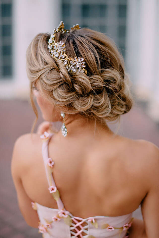 Ash Blonde Updo With Wispy Bangs Ash Blonde Updo With Wispy Bangs — Trendy Party Hair