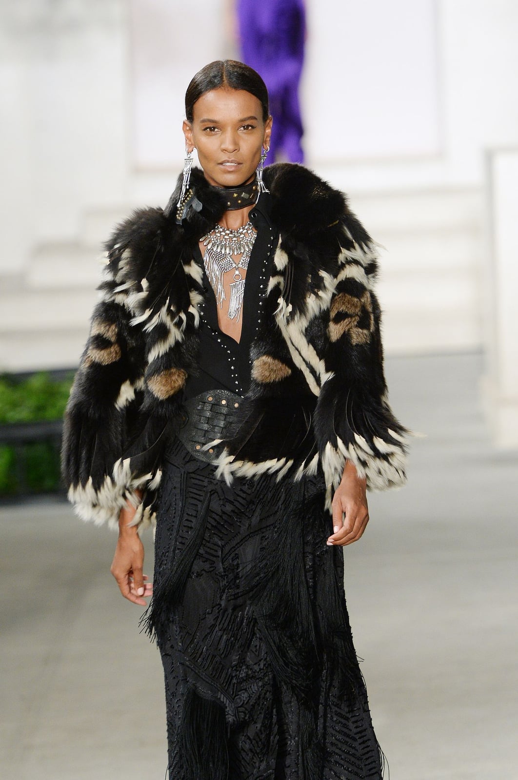 Fur and Feather Jacket with Leather Corset Belt Fur and Feather Jacket with Leather Corset Belt — Trendy Ralph Lauren Outfits