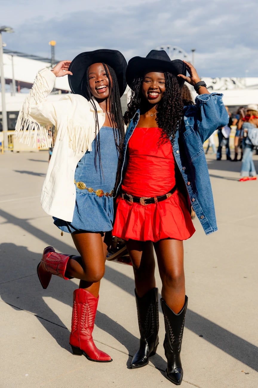 Red Cowboy Boots with Denim Red Cowboy Boots with Denim — Trendy Red Cowboy Boots Outfit