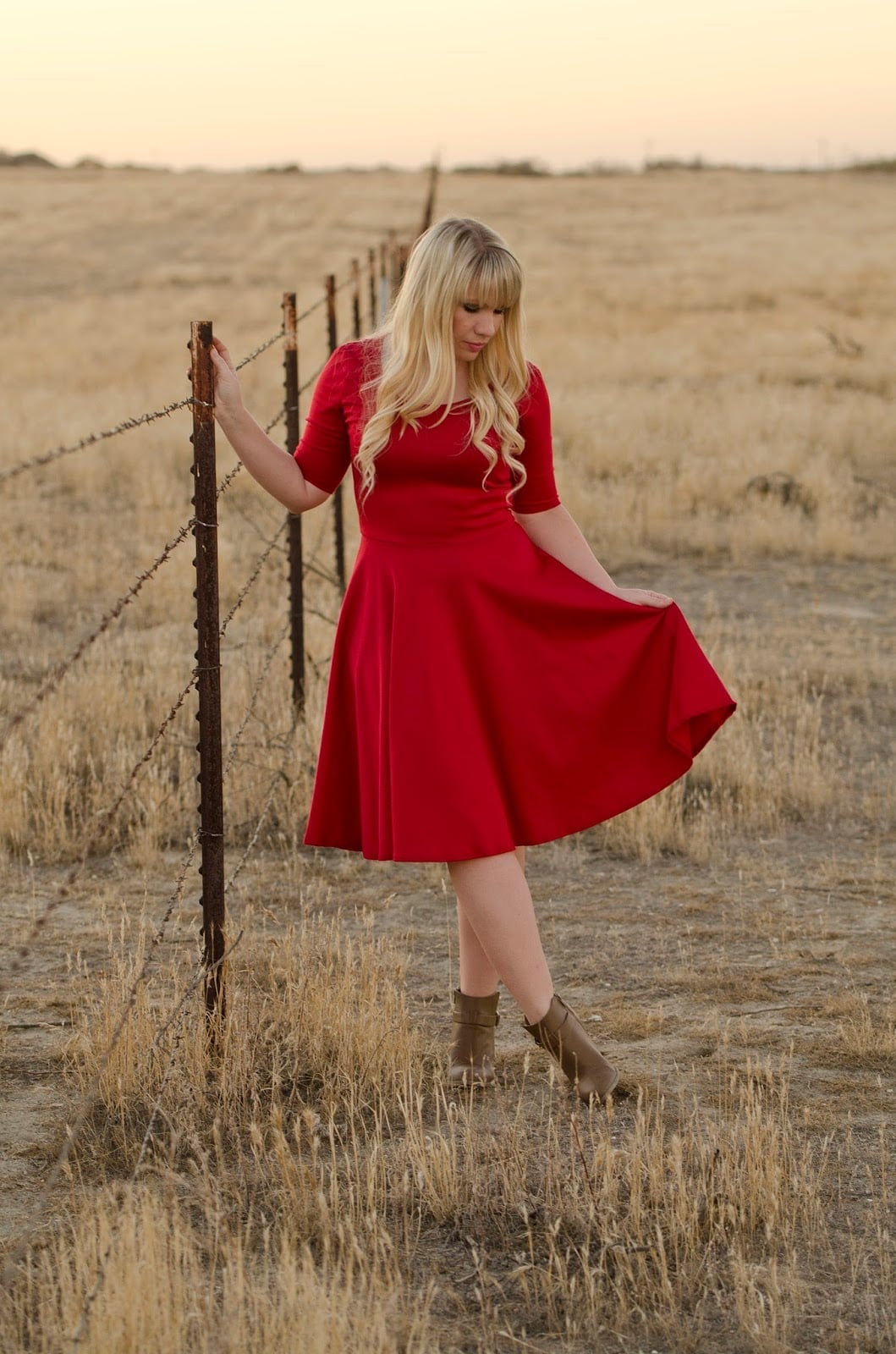 Vibrant Red Knee-Length Fit and Flare Dress Vibrant Red Knee-Length Fit and Flare Dress — Trendy Red Dresses Outfits