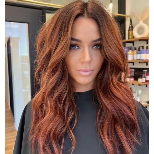 Rich Auburn With Copper Tones and Adding Dimension And Warmth Rich Auburn With Copper Tones and Adding Dimension And Warmth — Trendy Red Hair with Highlights
