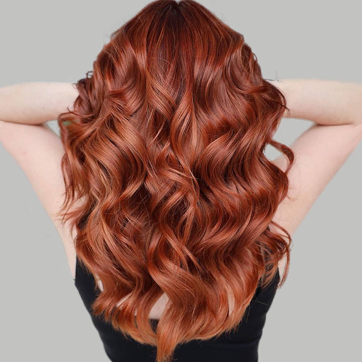 Mid-Back Copper Red With Lighter Highlights Mid-Back Copper Red With Lighter Highlights — Trendy Red Hairstyles