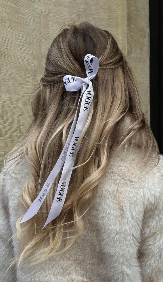 Mid-Back Waves With Logo Ribbon — Trendy Ribbon Hair
