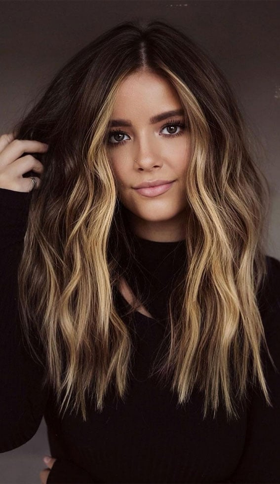 Collarbone With Blonde Money Piece — Trendy Rich Brunette