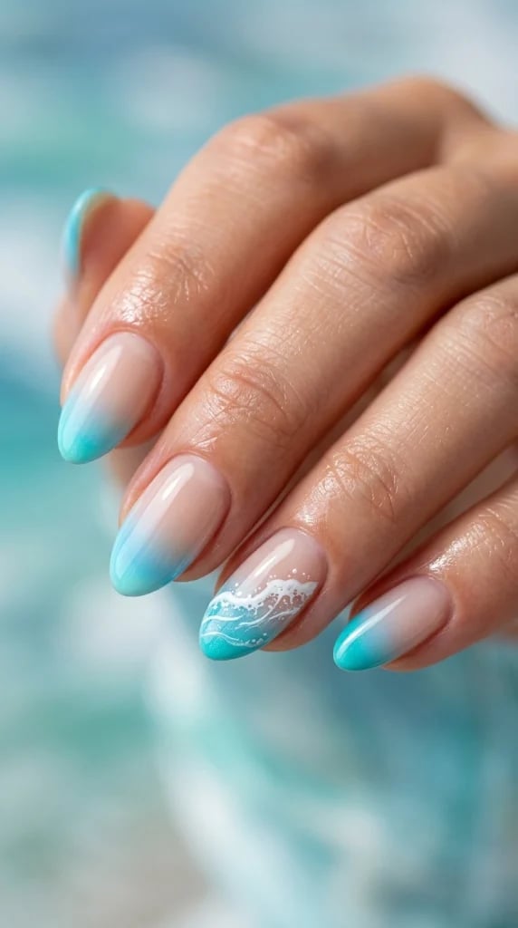 Soft Square Nude White French Medium Nails — Trendy Round Nails
