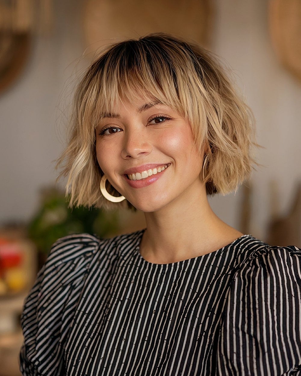 Ash Blonde Bob With Glossy Blowout Ash Blonde Bob With Glossy Blowout — Trendy Short Bob