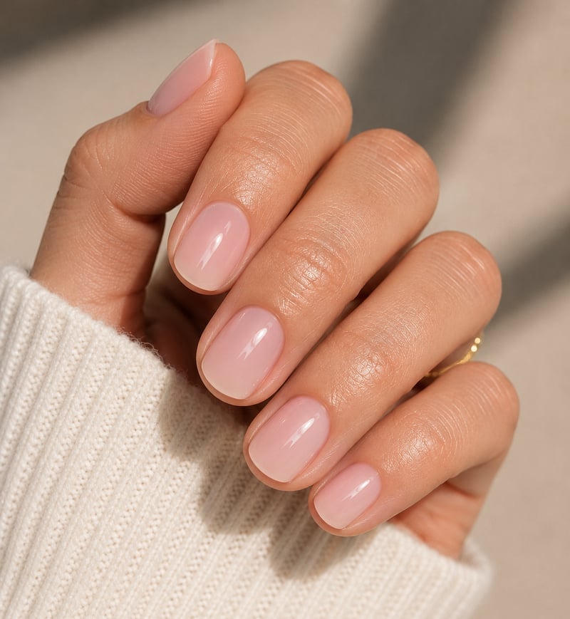 Milky Sheer Pink Short Almond Nails Milky Sheer Pink Short Almond Nails — Trendy Short Gel Nails