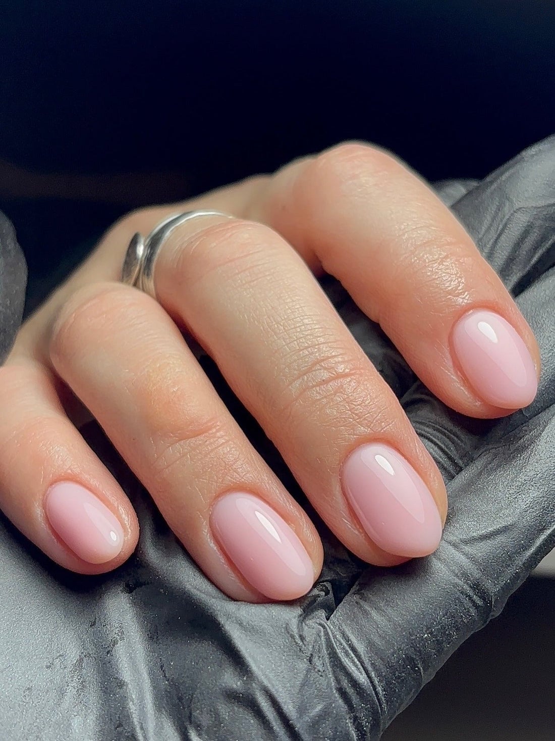 Opaque Light Pink Short Oval Nails Opaque Light Pink Short Oval Nails — Trendy Short Gel Nails
