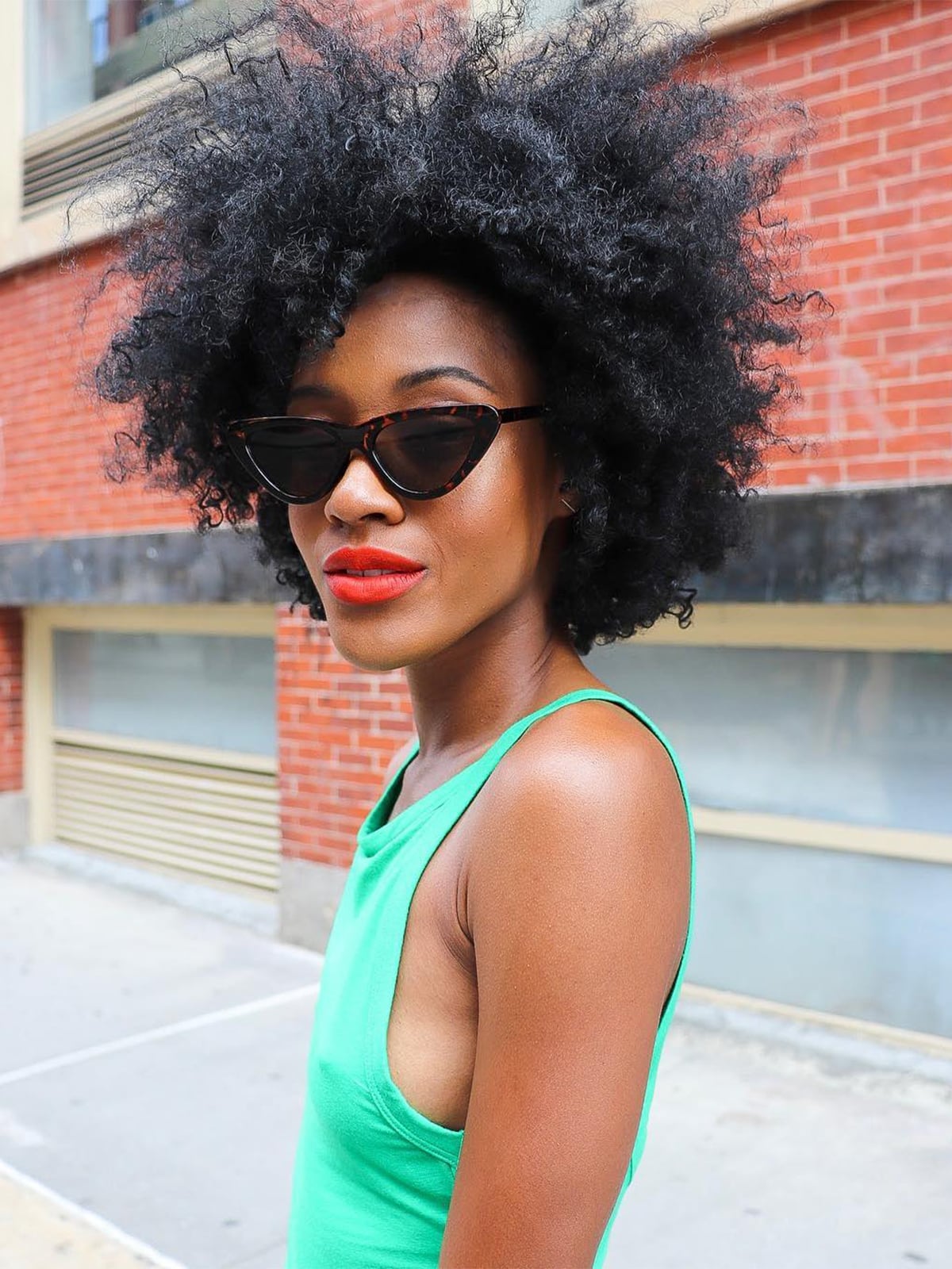 Voluminous Black Curly Collarbone Afro Voluminous Black Curly Collarbone Afro — Trendy Short Natural Hairstyles