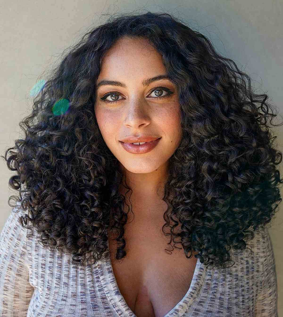 Polished Shoulder Length Blowout — Trendy Shoulder Length Curly Hair