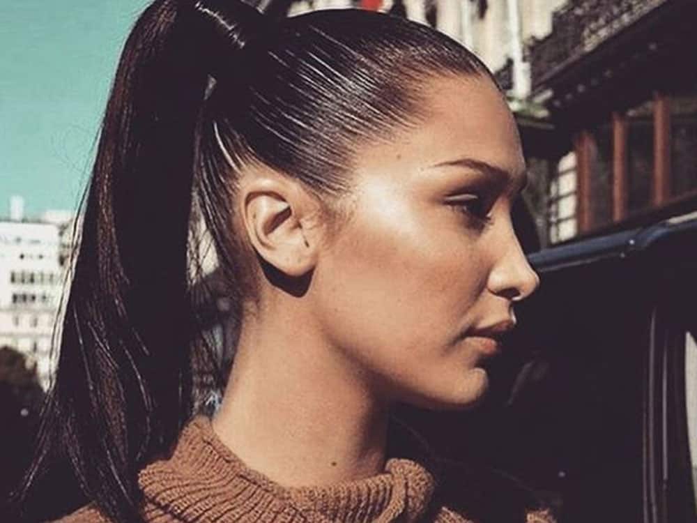 High Sleek Ponytail Mid-Back Length High Sleek Ponytail Mid-Back Length — Trendy Sleek Hairstyles