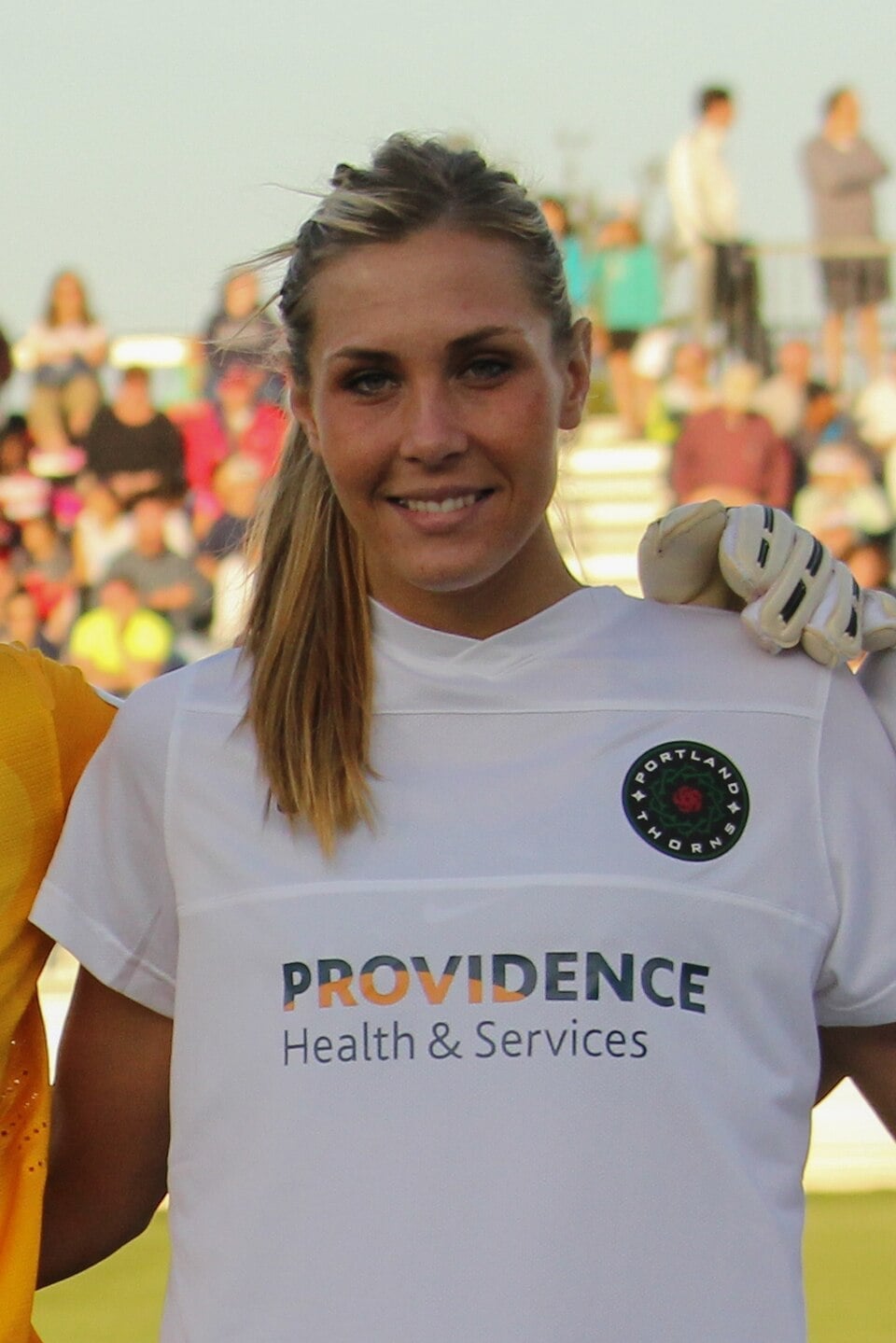 Layered Shoulder Length Blonde Ponytail Layered Shoulder Length Blonde Ponytail — Trendy Soccer Hair