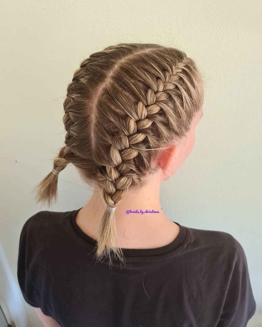 Two Thick Dutch Braids Shoulder Length Blonde Two Thick Dutch Braids Shoulder Length Blonde — Trendy Soccer Hair