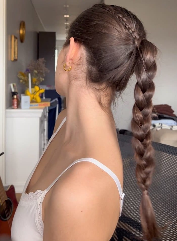 Thick Braid Into Ponytail, Mid-Back — Trendy Softball Hair