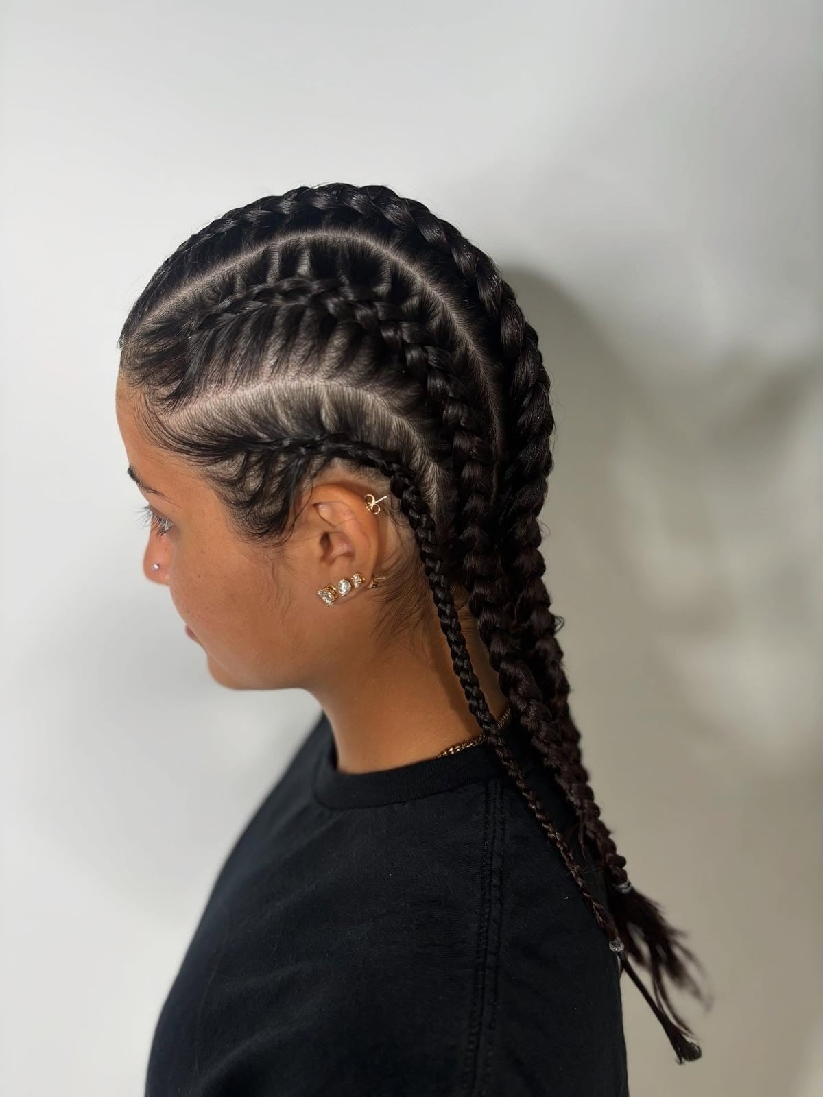 Thick Cornrows With Side Parting — Trendy Softball Hair