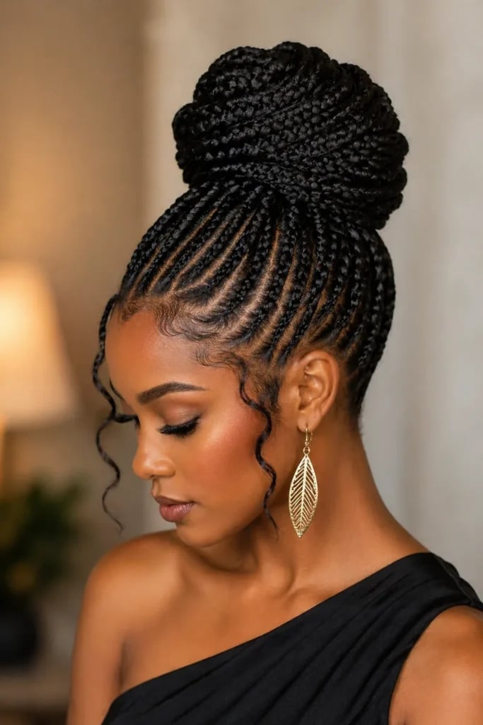 High Braided Updo With Face-Framing Tendrils — Trendy Softball Hair
