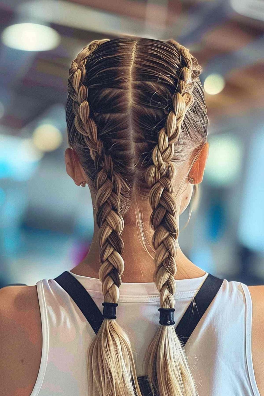 Mid-Back Double Braided Ponytails — Trendy Softball Hair