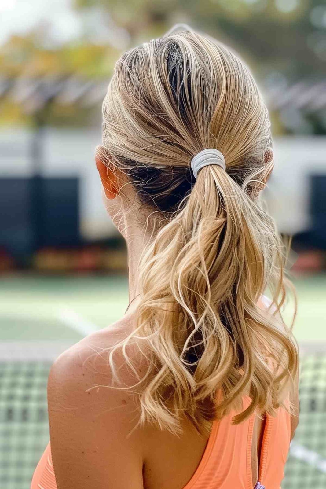 Low Ponytail With Loose Waves Blonde — Trendy Sports Hair