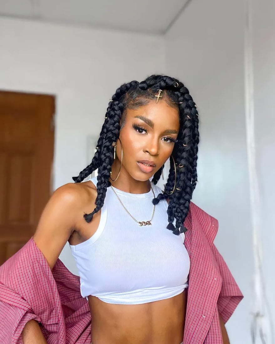 Two Large Braids With Decorative Elements — Trendy Sports Hair
