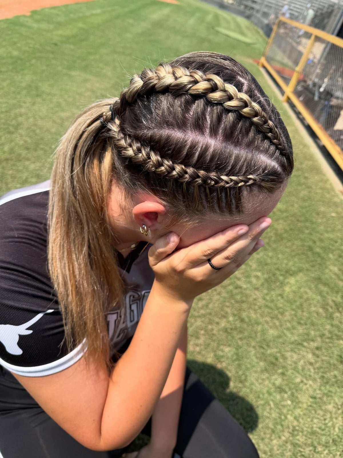 Dutch Braids Into Ponytail Dark Blonde — Trendy Sports Hair