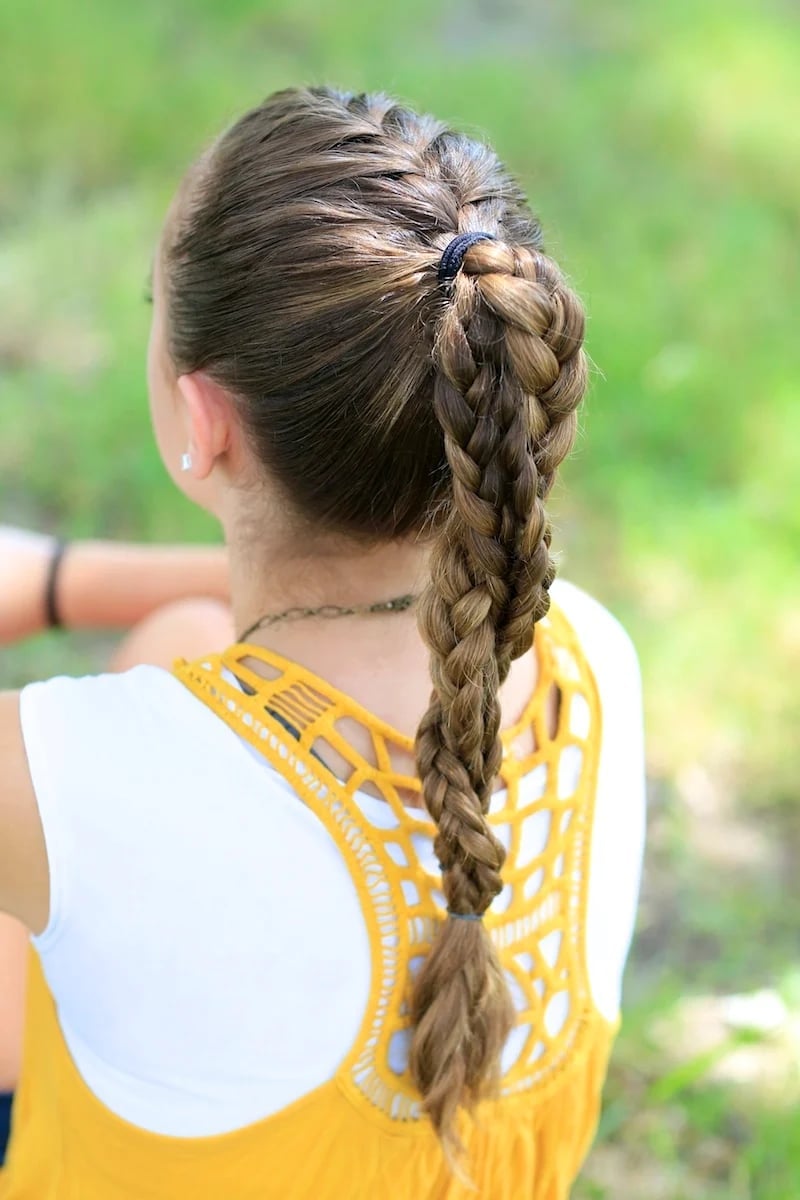 Thick Braid Brown With Highlights — Trendy Sports Hair