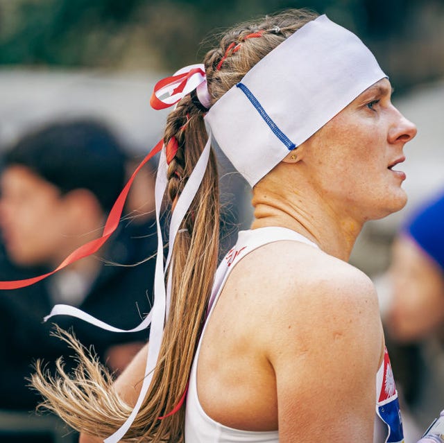 Braided Ponytail With Ribbons Blonde — Trendy Sports Hair