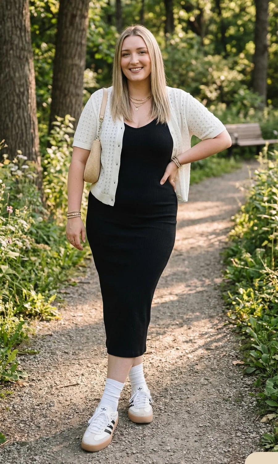 Graphic T-Shirt With Athletic Shorts and Black Heeled Mules — Trendy Sporty Outfits