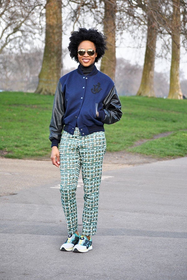 Varsity Jacket With Turtleneck — Trendy Sporty Outfits