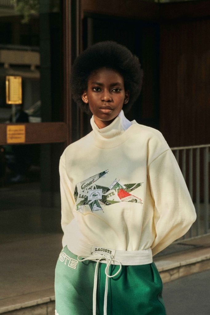 Graphic Sweatshirt Over Turtleneck — Trendy Sporty Outfits