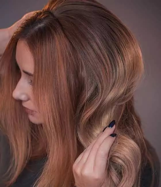 Collarbone Soft Strawberry Blonde With Side View — Trendy Strawberry Blonde