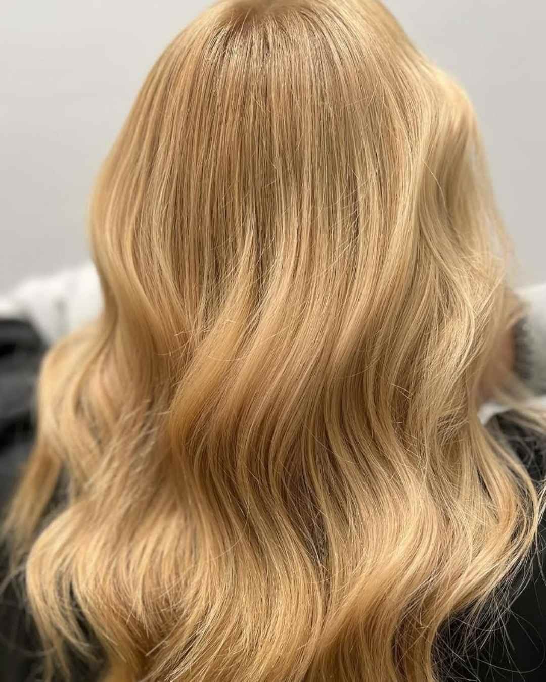 Shoulder Length Uniform Strawberry Blonde — Trendy Strawberry Blonde