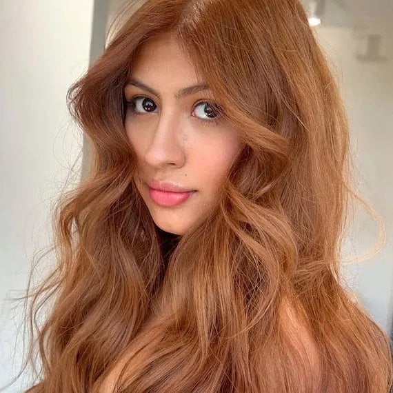 Mid-Back Deep Strawberry Blonde With Side Part — Trendy Strawberry Blonde