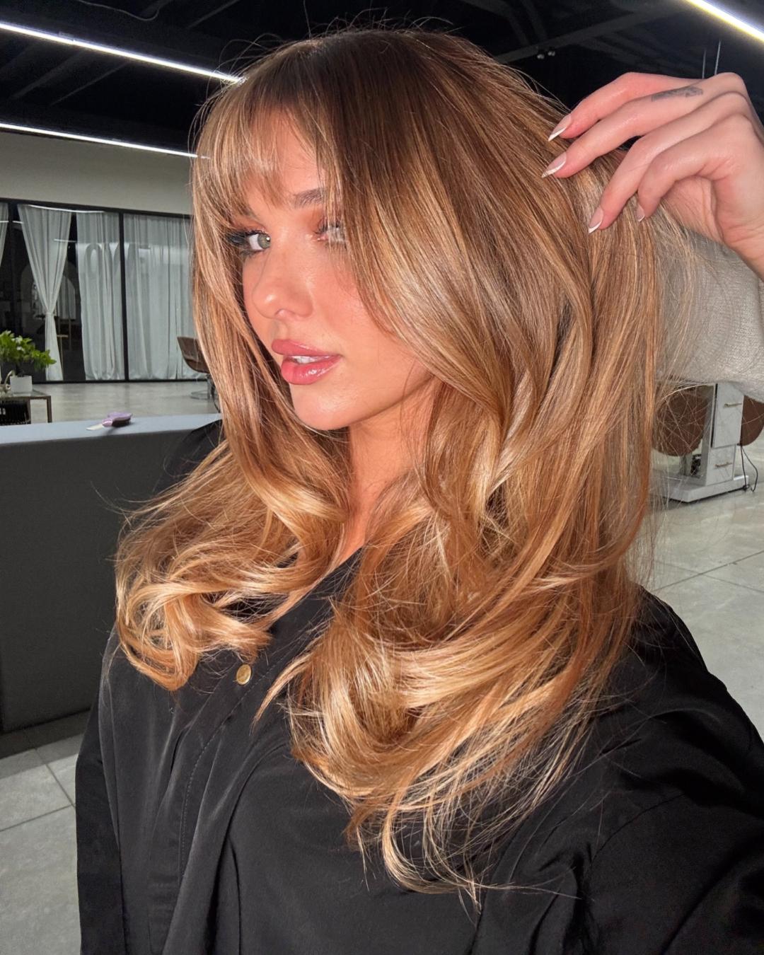 Dimensional Strawberry Blonde Balayage Blowout — Trendy Strawberry Blonde Hair