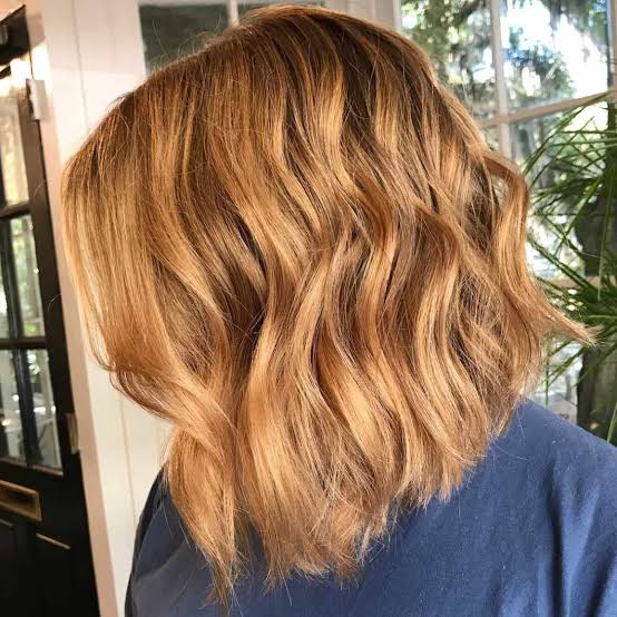 Wavy Chin Bob Copper Strawberry Blonde — Trendy Strawberry Blonde Hair