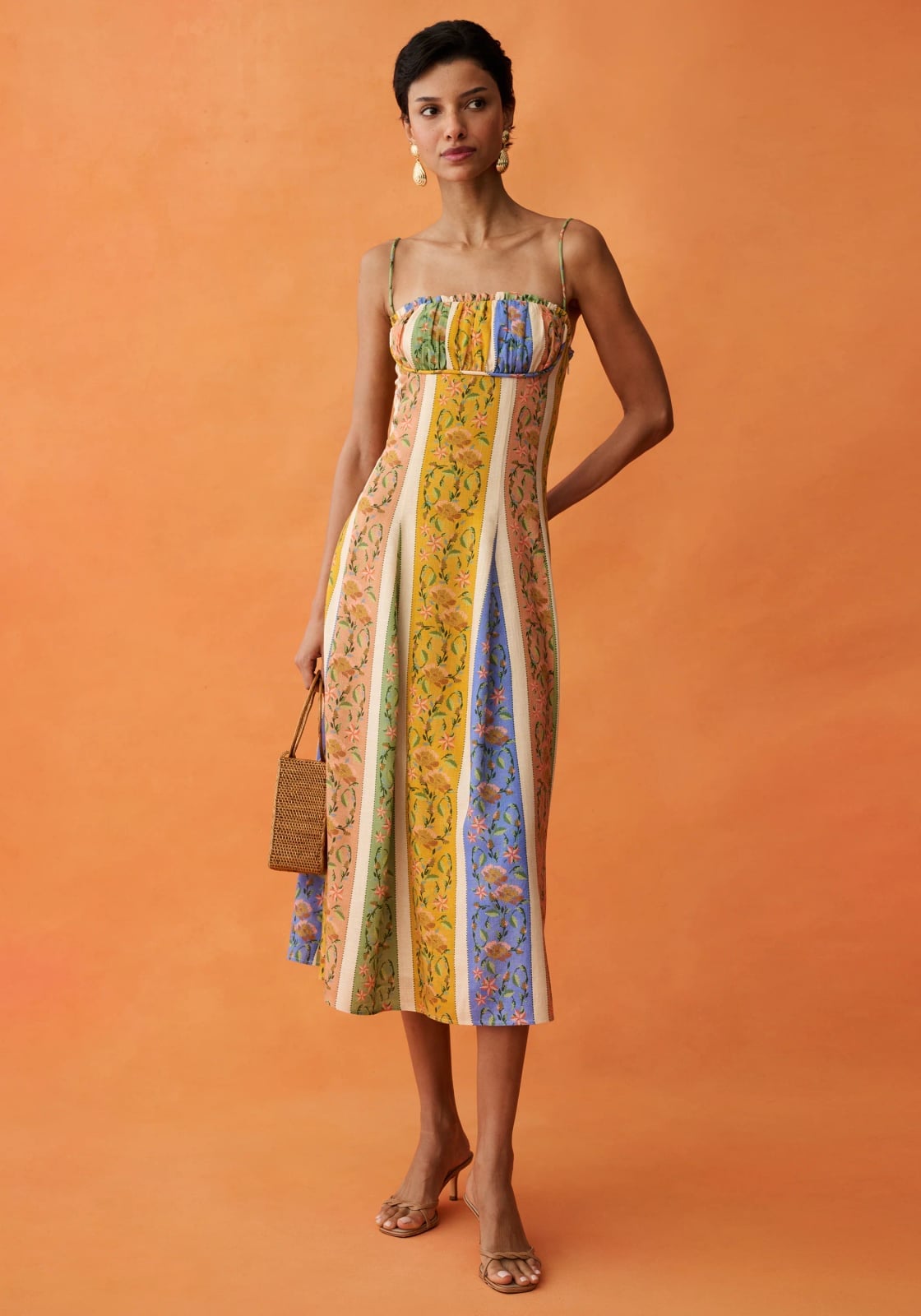Striped Midi Dress with Smocked Bodice Striped Midi Dress with Smocked Bodice — Trendy Styling Dress