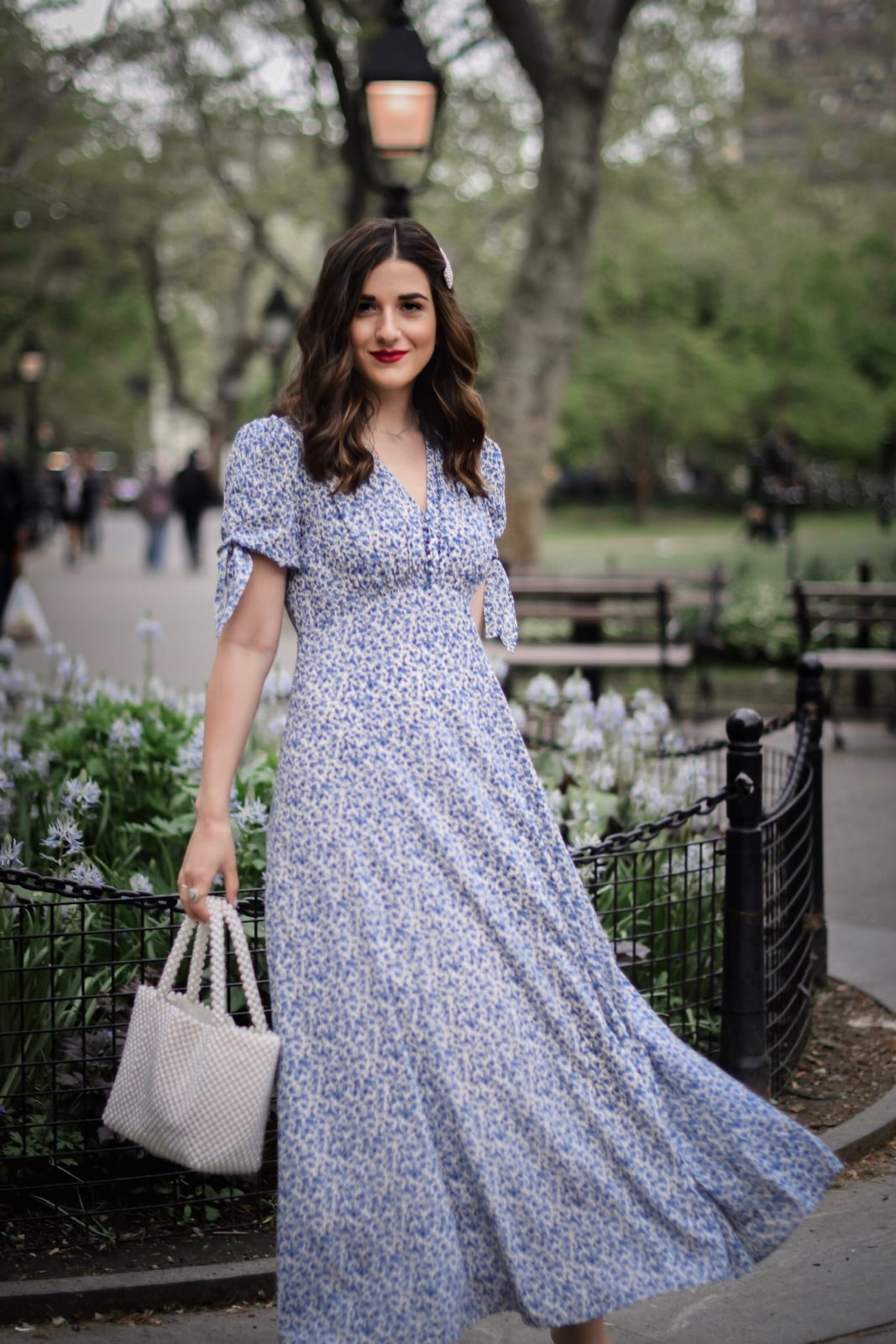 Blue Floral Print A-line Maxi Dress Blue Floral Print A-line Maxi Dress — Trendy Styling Dress