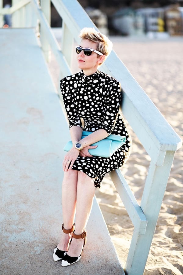 Black and White Polka Dot Mock Neck Dress Black and White Polka Dot Mock Neck Dress — Trendy Styling Dress