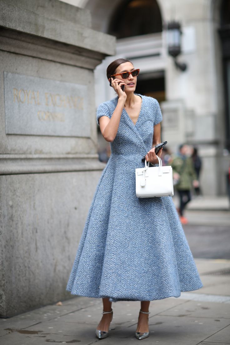 Light Blue Textured Midi Dress Light Blue Textured Midi Dress — Trendy Vintage Style