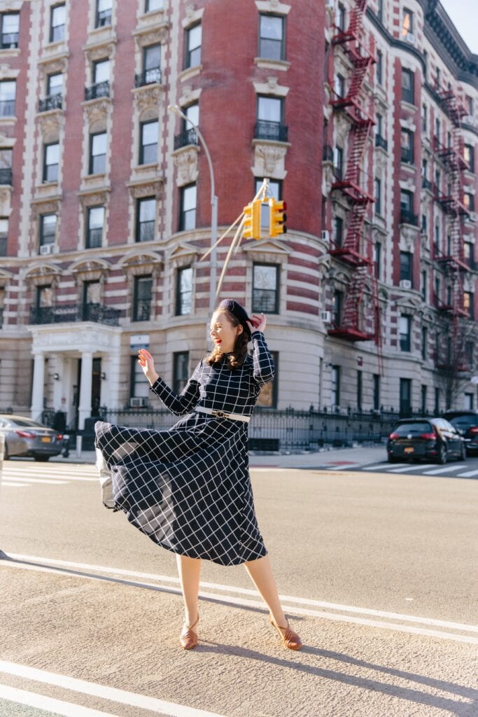 Grid Pattern Fit and Flare Dress Grid Pattern Fit and Flare Dress — Trendy Vintage Style
