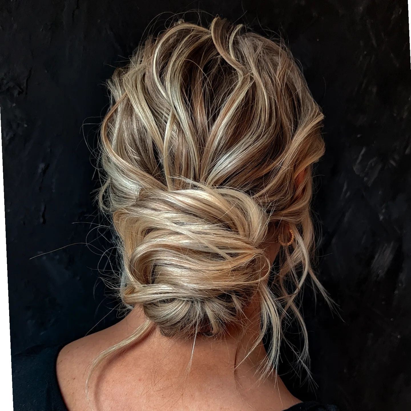 Ash Blonde Textured Twisted Updo — Trendy Wedding Guest Updos