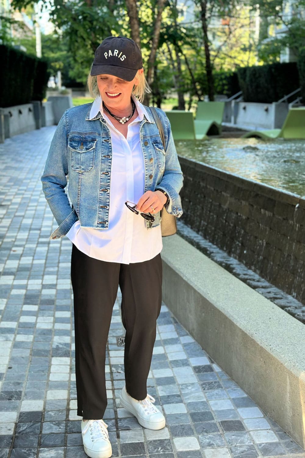 White Shirt Layered Under Denim Jacket — Trendy White Shirt Outfits