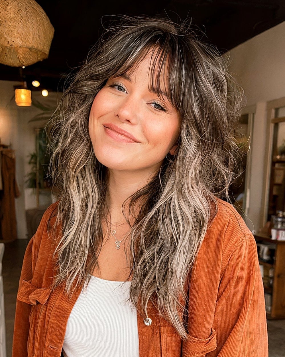 Thick Wavy Dark Blonde Balayage Thick Wavy Dark Blonde Balayage — Trendy Work Hair