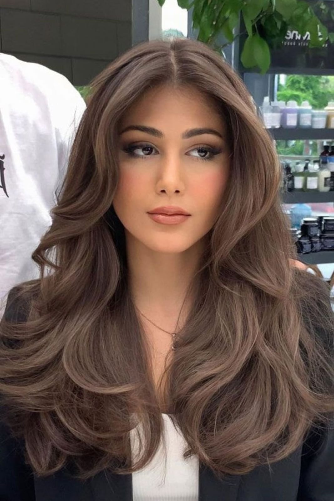 Medium Brown Mid-Back With Balayage Medium Brown Mid-Back With Balayage — Trendy Work Hair