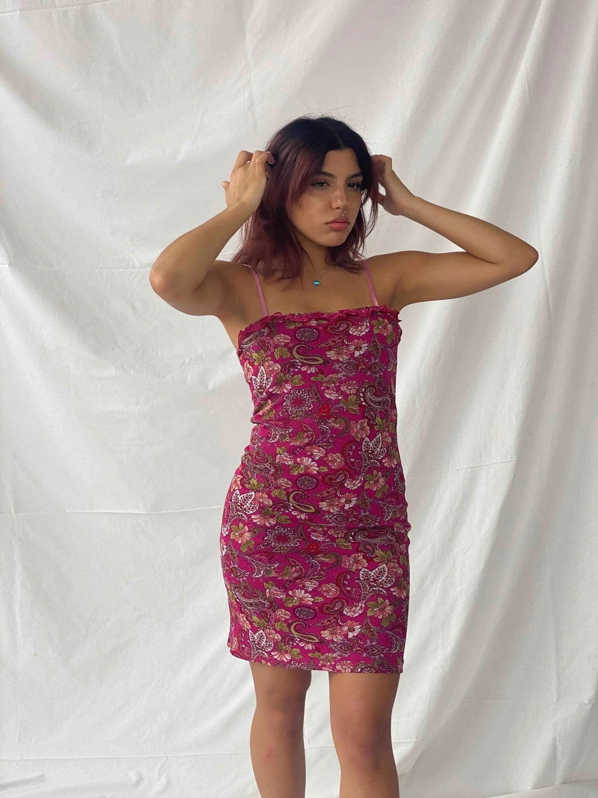 Paisley Print Spaghetti Strap Mini Dress Paisley Print Spaghetti Strap Mini Dress — Trendy Y2K Dress